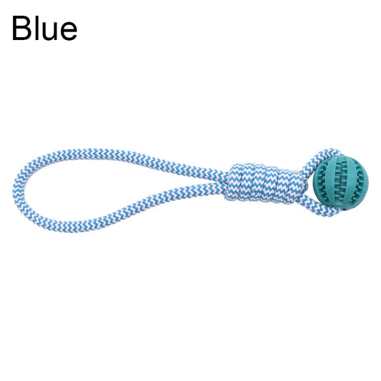 Pet Toy Dog Bite-Resistant Cotton Rope Hand-Held Treat Ball for Teeth Cleaning and Training, Interactive Educational Toy Ball