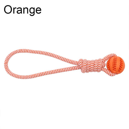 Pet Toy Dog Bite-Resistant Cotton Rope Hand-Held Treat Ball for Teeth Cleaning and Training, Interactive Educational Toy Ball