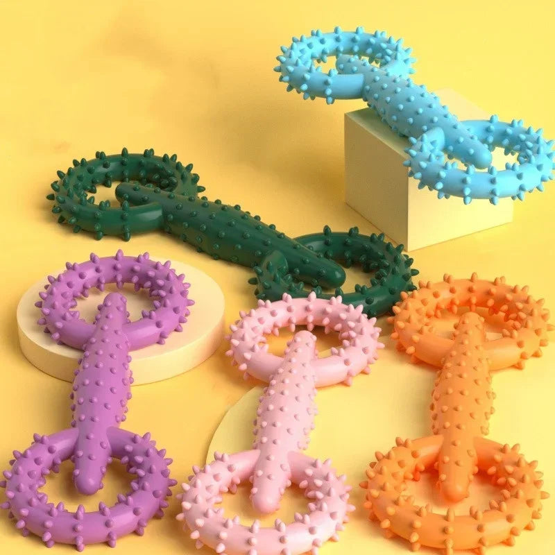 Dog Pull Ring Puppy Chewing Toy Indestructible Pet Pull Ring Toys Interactive Puppy Chew Toy for Boredom Relief Teeth Cleaning