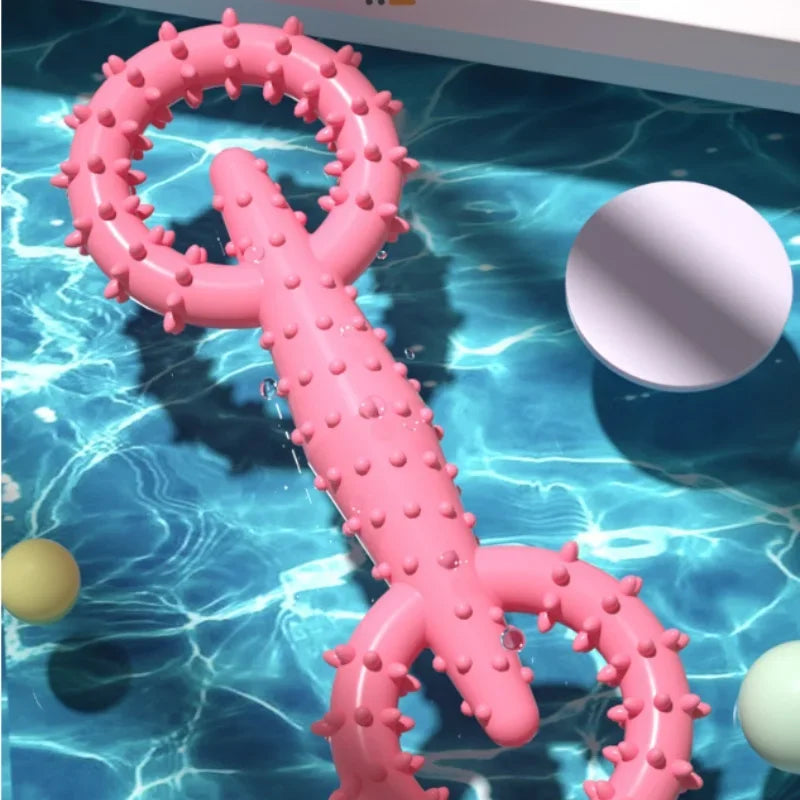 Dog Pull Ring Puppy Chewing Toy Indestructible Pet Pull Ring Toys Interactive Puppy Chew Toy for Boredom Relief Teeth Cleaning