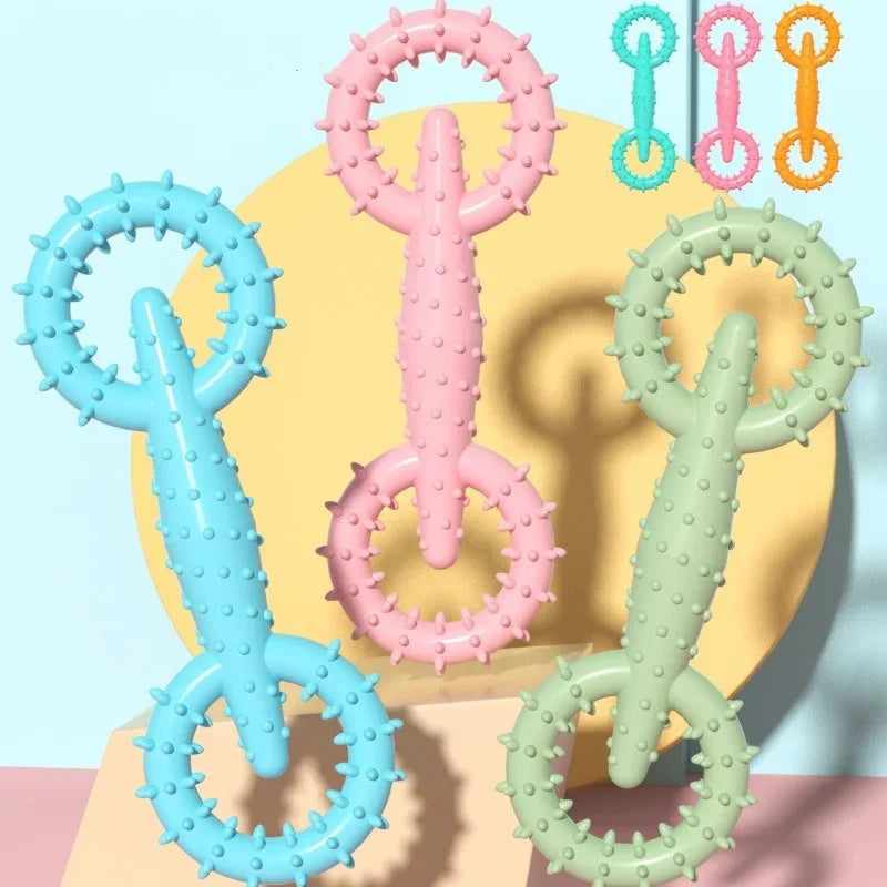 Dog Pull Ring Puppy Chewing Toy Indestructible Pet Pull Ring Toys Interactive Puppy Chew Toy for Boredom Relief Teeth Cleaning
